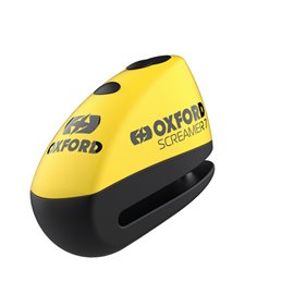 Oxford, zámek brzdového kotouče s alarmem, model SCREAMER XA7, čep 7mm, barva černá / žlutá Fluo (původní kód: LK280)