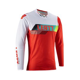 Leatt (kolekce 2023), dres Moto 5.5 ULTRAWELD JERSEY RED, barva bílá/červená, velikost L