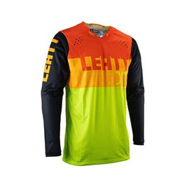 Leatt (kolekce 2023), dres Moto 4.5 LITE JERSEY CITRUS, barva oranžová/žlutá fluo/černá, velikost M