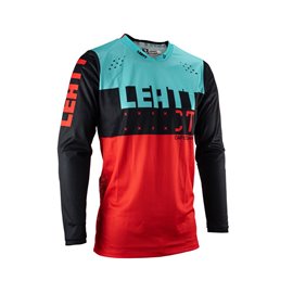 Leatt (kolekce 2023), dres Moto 4.5 LITE JERSEY FUEL, barva modrá/červená/černá, velikost M