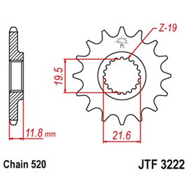 JT, přední řetězové kolečko 2180 11 Polaris 250/300/350/400/425 '89-99' (218011JT) (řetěz 520)