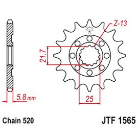 JT, přední řetězové kolečko 2141 12 Kawasaki KXF 450 '06-20' KLX 450 '08-20' (214112JT) (řetěz 520)
