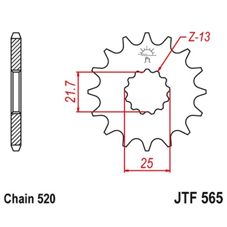 JT, přední řetězové kolečko 565 17 Suzuki GS500E '89-'93 (56517JT) (řetěz 520)