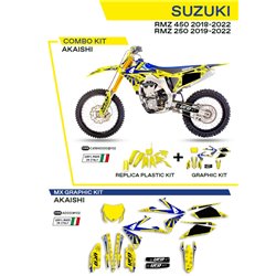 UFO, sada plastů + sada polepů, Suzuki RMZ 250 '19-'22 Akaishi, žlutá barva