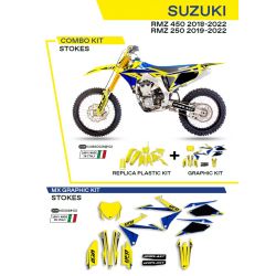 UFO, sada plastů + sada polepů, Suzuki RMZ 250 '19-'22 Stokes, žlutá barva