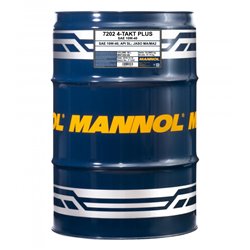 Mannol, motorový olej 4T PLUS 10W40 (API SL, JASO MA/MA2) Semisyntetic (7202) sud 60L