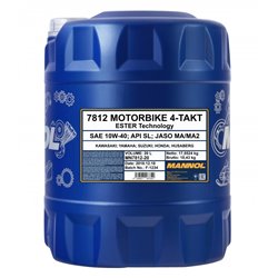 Mannol, motorový olej 4T Motorbike 10W40 20L Ester + MA2 Syntetic (7812)