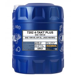 Mannol, motorový olej 4T PLUS 10W40 20L (API SL, JASO MA/MA2) Semisyntetic (7202)