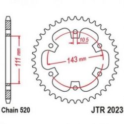 JT ZĘBATKA TYLNA 4764 42 ROYAL ENFIELD CLASSIC / METEOR 350 '31-'23 (476442JT) (ŁAŃC. 520) (OEM: 1100701B)
