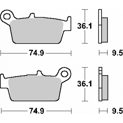 SBS, brzdové desky KH131 Street Ceramic, černá barva