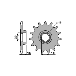PBR, přední řetězové kolečko, 2140 10 18NC MONTESA 250 4T R (4RT) (řetěz 520)