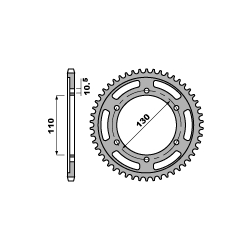 PBR, rozeta 241 45 C45 Yamaha FZ1 (06-15) R1 04-08 (JTR479.45) (řetěz 530)