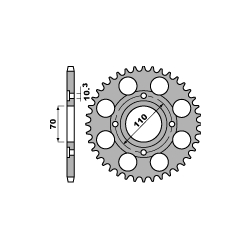 PBR ZĘBATKA TYLNA 246 41 C45 HONDA CB 250N (78-82) (ŁAŃC. 530) (JTR246.41)