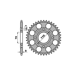 PBR ZĘBATKA TYLNA 247 35 C45 HONDA CB 250 RSE 84-86 (ŁAŃC. 520) (JTR247.35)
