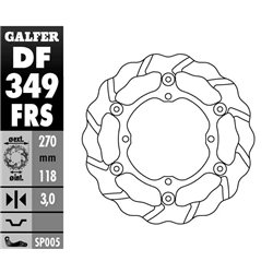 Galfer, brzdový kotouč, plovoucí, 270mm Suzuki RMZ 250 '07- ,RMZ 450 '05-