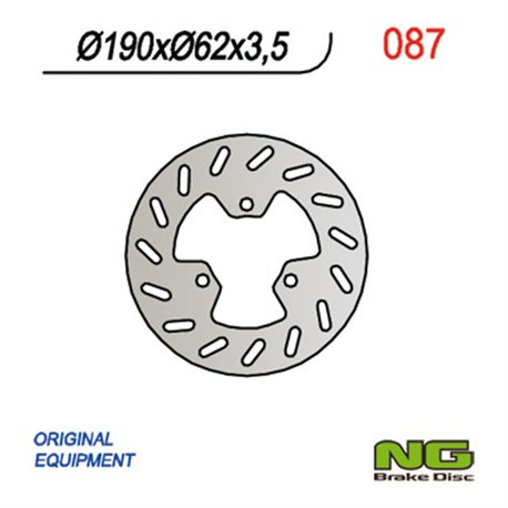 NG, přední brzdový kotouč, Derbi 50 (skútry) (190x62x3,5)