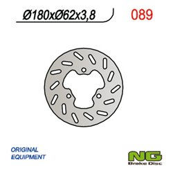 NG, zadní brzdový kotouč, Derbi SENDA 50 '95-'03 (180X62X3,8) (3X10,50mm)