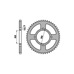 PBR ZĘBATKA TYLNA 256 42 C45 HONDA MTX 200 RW 83-87 (ŁAŃC. 520) (JTR243.42)
