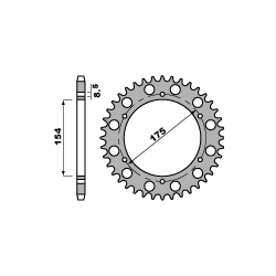 PBR ZĘBATKA TYLNA 258 46 HONDA VFR800F 98-13, VFR800X 11-14 (ŁAŃC. 530) (JTR1340.46 (+2)