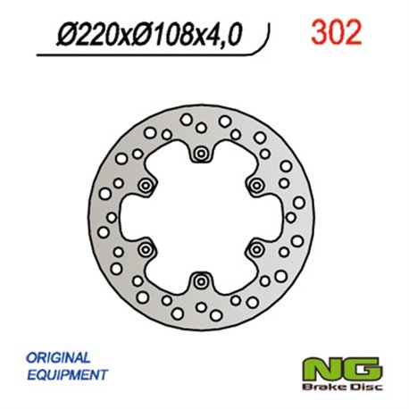 NG, zadní brzdový kotouč, Gas Gas 94-99 (220x108x4 / 3,5 / 4)