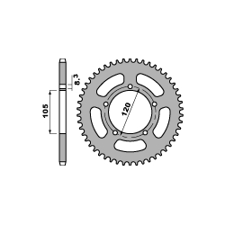 PBR, rozeta 3565 51 F Aprilia 50 RX (96-98) (řetěz 415)