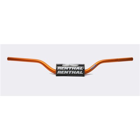 Renthal, řidítka 1,1/8" (28,6mm) MX Fatbar ORANGE Honda CR/CRF, Kawasaki KX/KXF, oranžová barva s chráničem