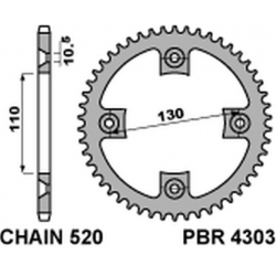 PBR, rozeta 4303 39 F Honda TRX 400/450 X/EX (JTR1350.39) (řetěz 520)