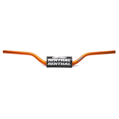Renthal, řidítka 1,1/8" (28,6mm) MX Fatbar Handlebar ORANGE KTM HIGH PADDED, oranžová barva s chráničem