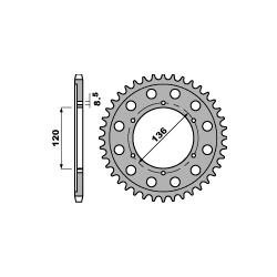 PBR, rozeta 4324 57 C45 TDR 125 (93-99) (řetěz 428)