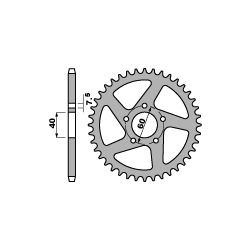 PBR ZĘBATKA TYLNA 4395 46 F KTM SX 50 09-13 (ŁAŃC. 415)