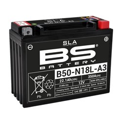 BS, akumulátor B50-N18L-A3 (Y50-N18L-A3) 12V 20AH 205X90X162, olověný 250A (2) UE2019/1148