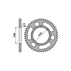 PBR, rozeta 4502 52 F Husqvarna CH 125 SM 05, FANTIC 125 (řetěz 428)