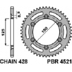 PBR, rozeta 4521 45 F Honda CG 125 ES (04-06) (řetěz 428)