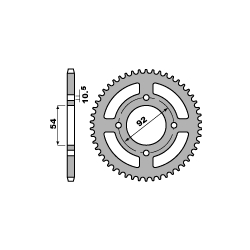 PBR, rozeta 4570 60 F Yamaha TZR 50 X-POWER 07-12 (řetěz 420) (JTR1078.60)