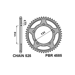 PBR ZĘBATKA TYLNA 4585 45 C45 BMW S1000RR 12-16, S1000XR 15-16 (JTR7.45)