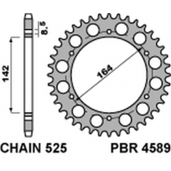 PBR, rozeta 4589 44 C45 HYOSUNG GT 650 COMET 04-'15 (JTR1074.44) (řetěz 525)