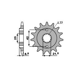 PBR ZĘBATKA PRZEDNIA 525 17 18NC (ŁAŃC. 520)