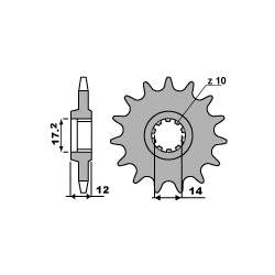 PBR ZĘBATKA PRZEDNIA 553M 14 18NC (ŁAŃC. 420)