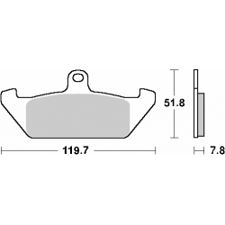 SBS, brzdové desky KH120 Street Ceramic, černá barva