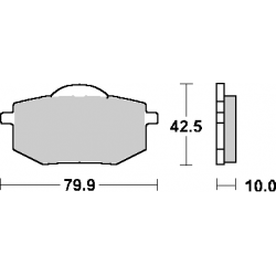 SBS, brzdové desky KH136 Street Ceramic, černá barva