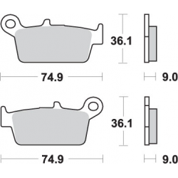 SBS, brzdové desky KH131/3 Street Ceramic, černá barva