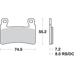 SBS, brzdové desky KH265 Racing DUAL CARBON, černá barva