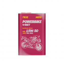 MANNOL OLEJ SILNIKOWY 4T MOTORBIKE 15W50 1L ESTER + MA2 SEMISYNTETYK METALOWA PUSZKA (7832) (12) - WYCOFANY Z OFERTY