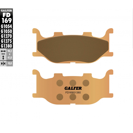 GALFER KLOCKI HAMULCOWE KH199 SPIEK METALICZNY (ZŁOTE) PRZÓD, MAXISKUTERY