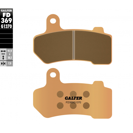 GALFER KLOCKI HAMULCOWE KH409 SPIEK METALICZNY (ZŁOTE) STREET HARLEY (PRZÓD/TYŁ) 1185/1340/1450/1690/1745/1801