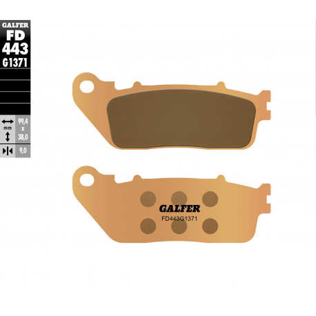 GALFER KLOCKI HAMULCOWE KH488 SPIEK METALICZNY (ZŁOTE) STREET TYŁ HONDA VFR800 '14- , VFR1200 '10- , CB1000R '08-'17
