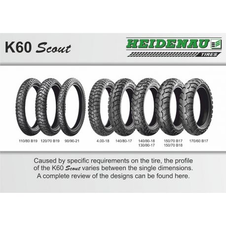Heidenau, pneu 130/80-17 K60 Scout 65T TL M/C M+S, zadní, DOT 04/2024