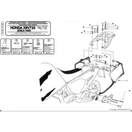 KAPPA STELAŻ KUFRÓW BOCZNYCH MONOKEY HONDA XRV 750 AFRICA TWIN (93-02) - RÓWNIEŻ POD KUFRY MONOKEY RETRO-FIT K-VENTURE ALU ORAZ
