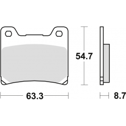 TRW LUCAS KLOCKI HAMULCOWE KH88 ORGANIC YAMAHA TZR 125 88-00, FZR 600 89-95, YZF 600 96-02, FZ 750 85-94, XV 750 89-92, YZF 750