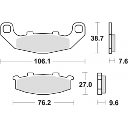TRW LUCAS KLOCKI HAMULCOWE KH141 ORGANIC KAWASAKI GPZ 500 94-04, ZR 550 91-95, SUZUKI RGV 250 91-92, GSX 1100 G 94-95, PRZÓD/TYŁ